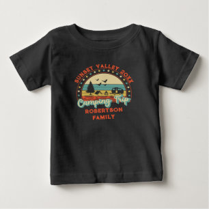 Custom Name Date Location Matching Family Camping  Baby T-Shirt
