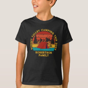 Custom Name Date Location Matching Family Camping  T-Shirt