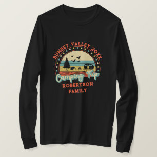 Custom Name Date Location Matching Family Camping T-Shirt