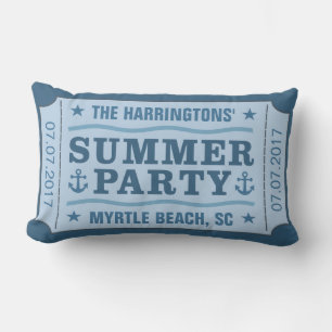 Custom name, date & location “Party Ticket” pi Outdoor Cushion