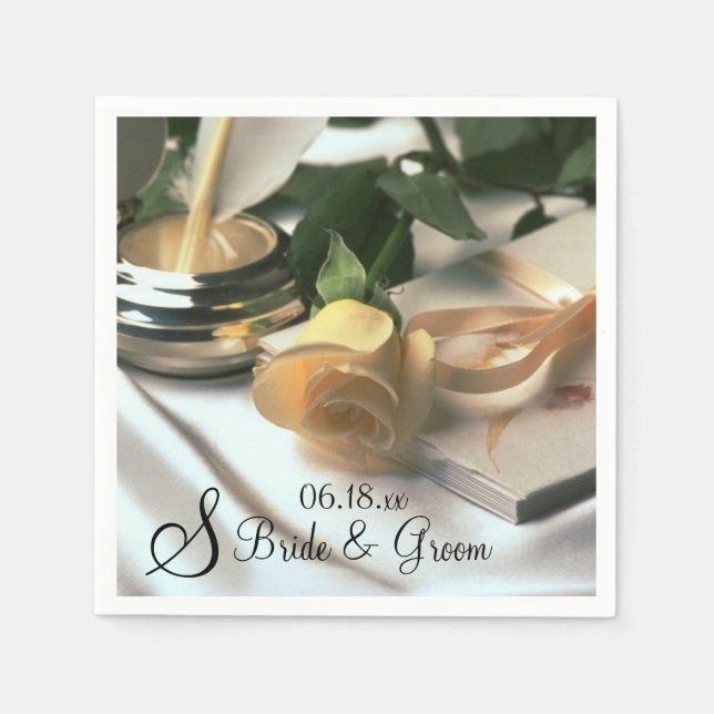 Custom Name Date Monogram Wedding Invitation Napki Napkin (Front)