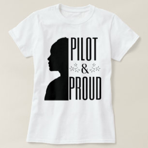 Custom Name Date Occupation Female Pilot and Proud T-Shirt
