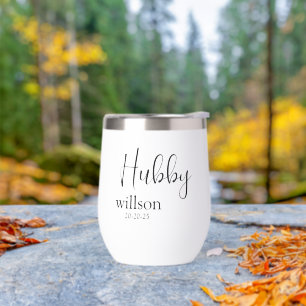 Custom Name & Date Wine Tumbler for Hubby