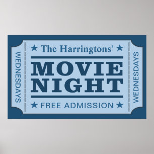 Custom name & day “Movie Ticket” poster