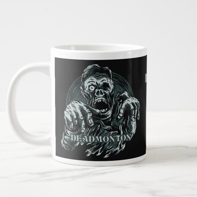 Custom name DEADMONTON jumbo mug (Left)