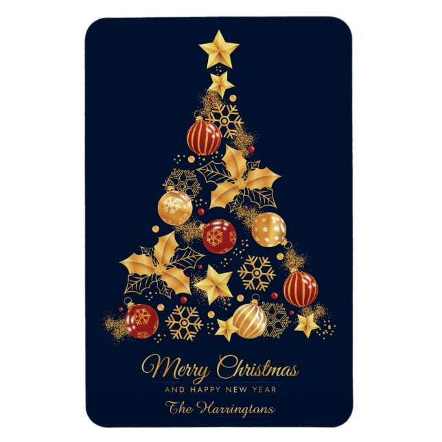 Custom Name Decorative Christmas Tree Magnet (Vertical)