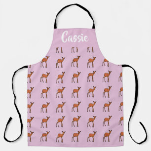 Custom name deer pattern apron