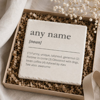 Custom name definition best friend gift stone coaster