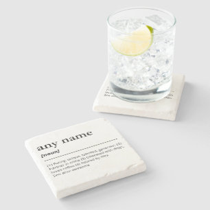 Custom name definition best friend gift stone coaster