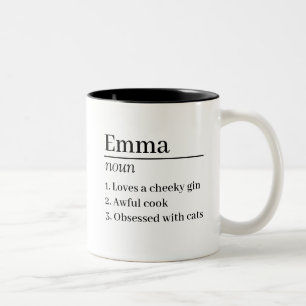 Custom Name Definition Mothers Day Christmas Gift Two-Tone Coffee Mug