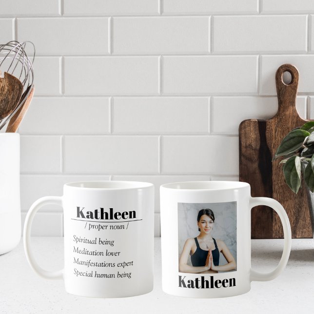 Custom Name Definition|One Photo Coffee Mug (Get a unique & beautiful name-definition mug for your loved ones today. Customize it, buy it, done.)