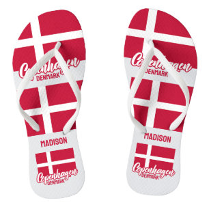 Custom Name Denmark Flag Thongs