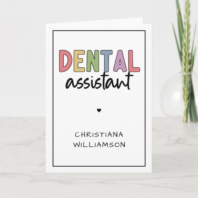 Custom Name Dental Assistant Gift Card (Front)