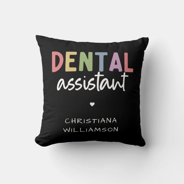 Custom Name Dental Assistant Gift Cushion (Front)