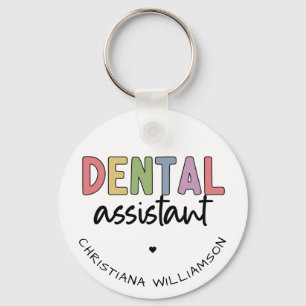 Custom Name Dental Assistant Gift Key Ring