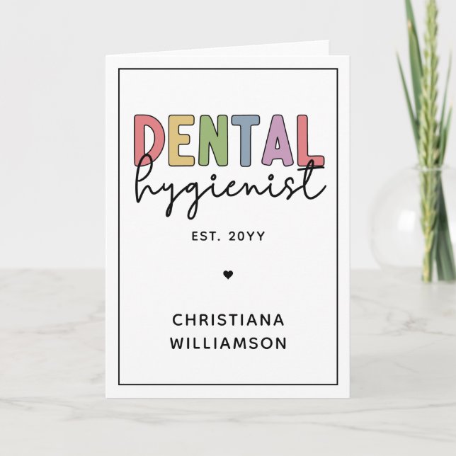 Custom Name Dental Hygienist RDH Gifts Card (Front)