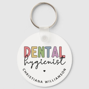 Custom Name Dental Hygienist RDH Gifts Key Ring