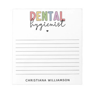 Custom Name Dental Hygienist RDH Gifts Notepad