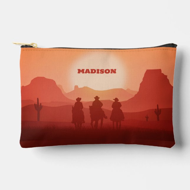 Custom Name Desert Cowboys Accessory Pouch (Front)