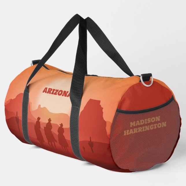 Custom Name Desert Cowboys Duffle Bag (Right Corner)