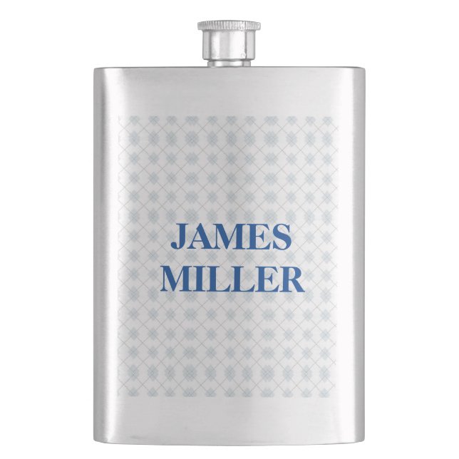 Custom name diamond shapes on hip flask (Front)