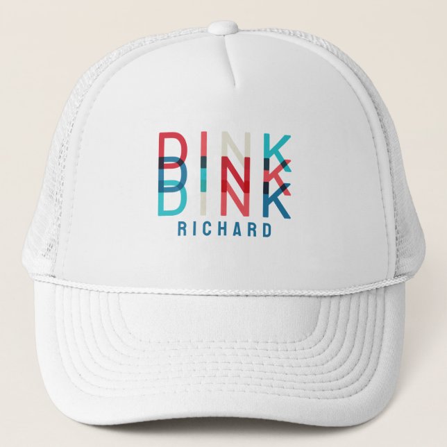 Custom Name Dink Personalised Pickleball Game Team Trucker Hat (Front)