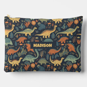 Custom Name Dinosaur Pattern Accessory Pouch