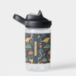 Custom Name Dinosaur Pattern Water Bottle<br><div class="desc">See my store for more kids' items.</div>