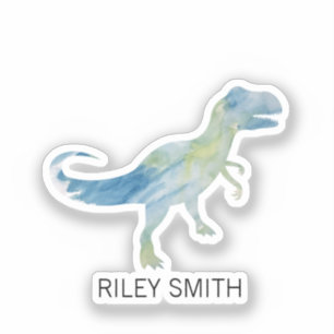 Custom Name Dinosaur Trex Kid Water Bottle Vinyl
