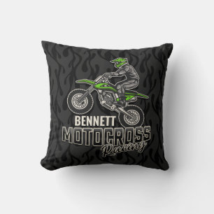Custom NAME Dirt Bike Rider Motocross Racing Cushion