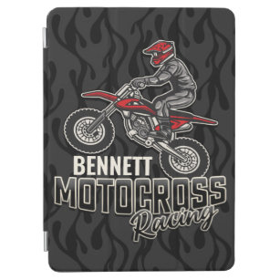 Custom NAME Dirt Bike Rider Motocross Racing iPad Air Cover