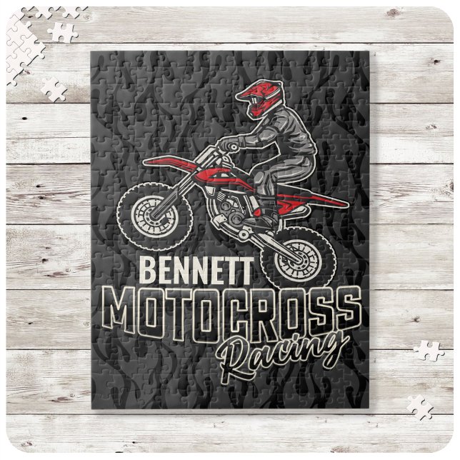 Custom NAME Dirt Bike Rider Motocross Racing Jigsaw Puzzle (Creator Uploaded)