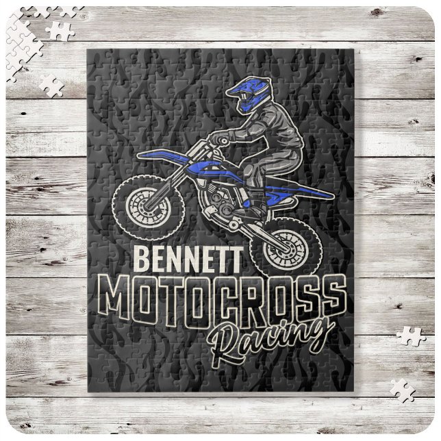 Custom NAME Dirt Bike Rider Motocross Racing Jigsaw Puzzle (Creator Uploaded)