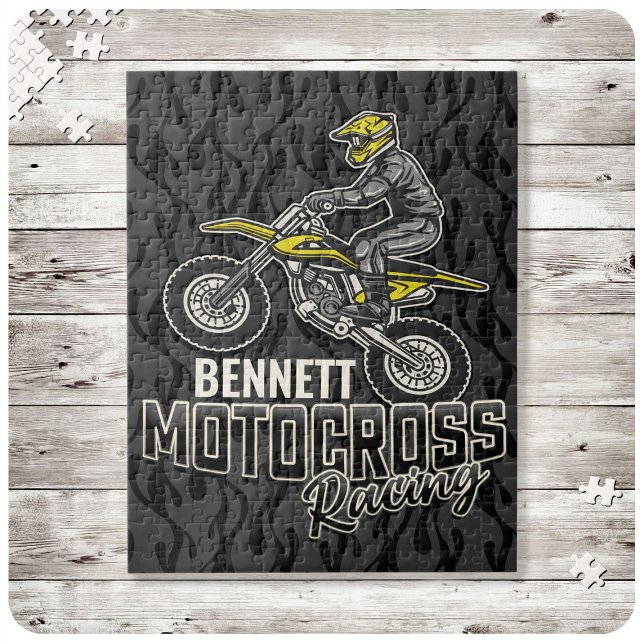 Custom NAME Dirt Bike Rider Motocross Racing Jigsaw Puzzle (Creator Uploaded)