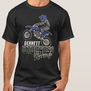 Custom NAME Dirt Bike Rider Motocross Racing T-Shirt