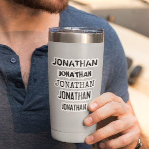 Custom Name Distressed Tumbler Decal Laptop
