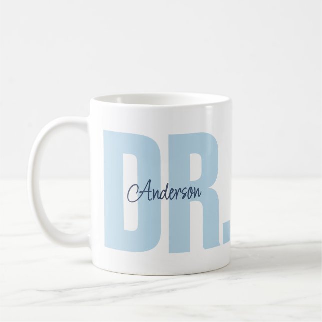 Custom Name Doctor PhD Graduation Coffee Mug (Left)