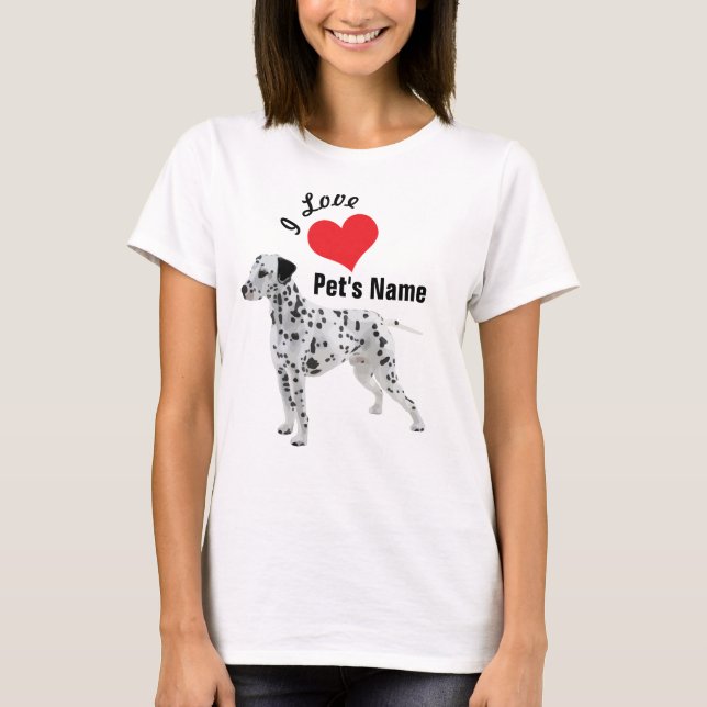 Custom Name Dog Dalmatian T-Shirt (Front)