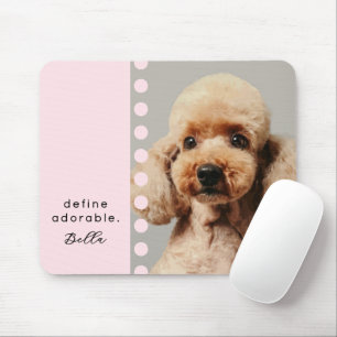 Custom Name Dog Funny Saying Photo Pastel Pink Mouse Pad