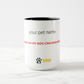 Custom Name Dog Mom Mug | I Work Hard For My Dog