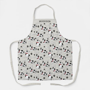 Custom name Dog Pattern aprons