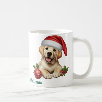 Custom name, dog wearing Santa's hat  Coffee Mug