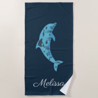 custom name dolphin beach towel