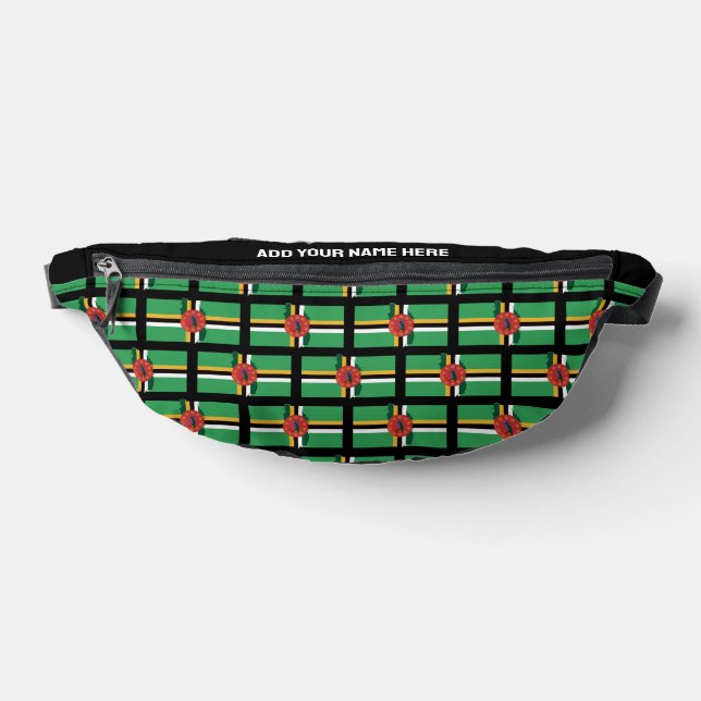 Custom Name DOMINICAN FLAG OF DOMINICA Fanny Pack (Lay Down)