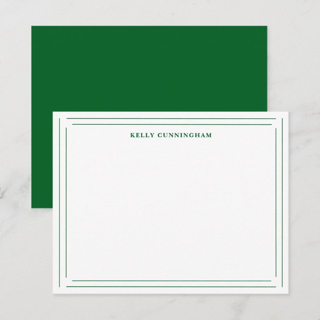 Custom Name Double Border – Forest Green Card (Front/Back)