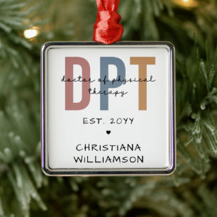 Custom Name DPT Doctor of Physical Therapy  Metal Ornament