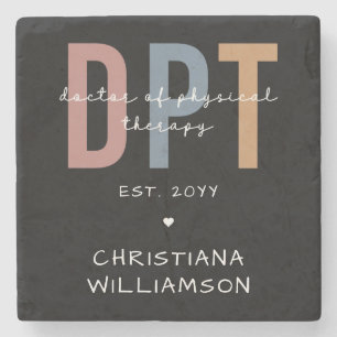 Custom Name DPT Doctor of Physical Therapy Stone Coaster