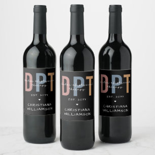Custom Name DPT Doctor of Physical Therapy Wine Label