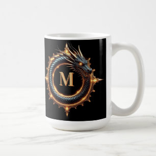 🐉 Custom Name Dragon Fantasy Symbol For Gamers 🔥 Coffee Mug