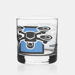 Custom Name Drone Whiskey Glass